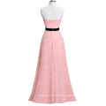 Starzz Strapless Strapless Off Shoulder Pink Chiffon Long Bridesmaid Dress ST000066-4